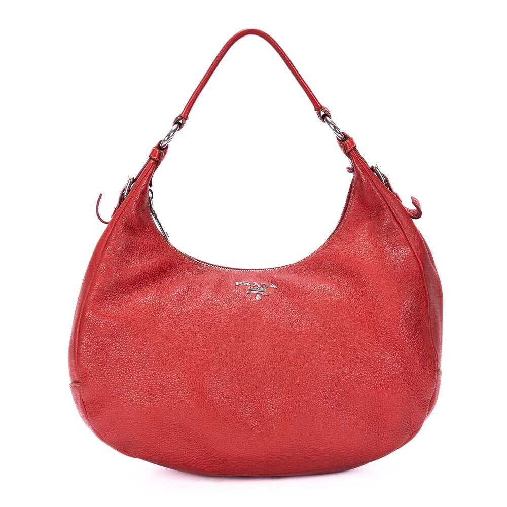 Prada Zip Top Hobo Vitello Daino Medium #349792P94B